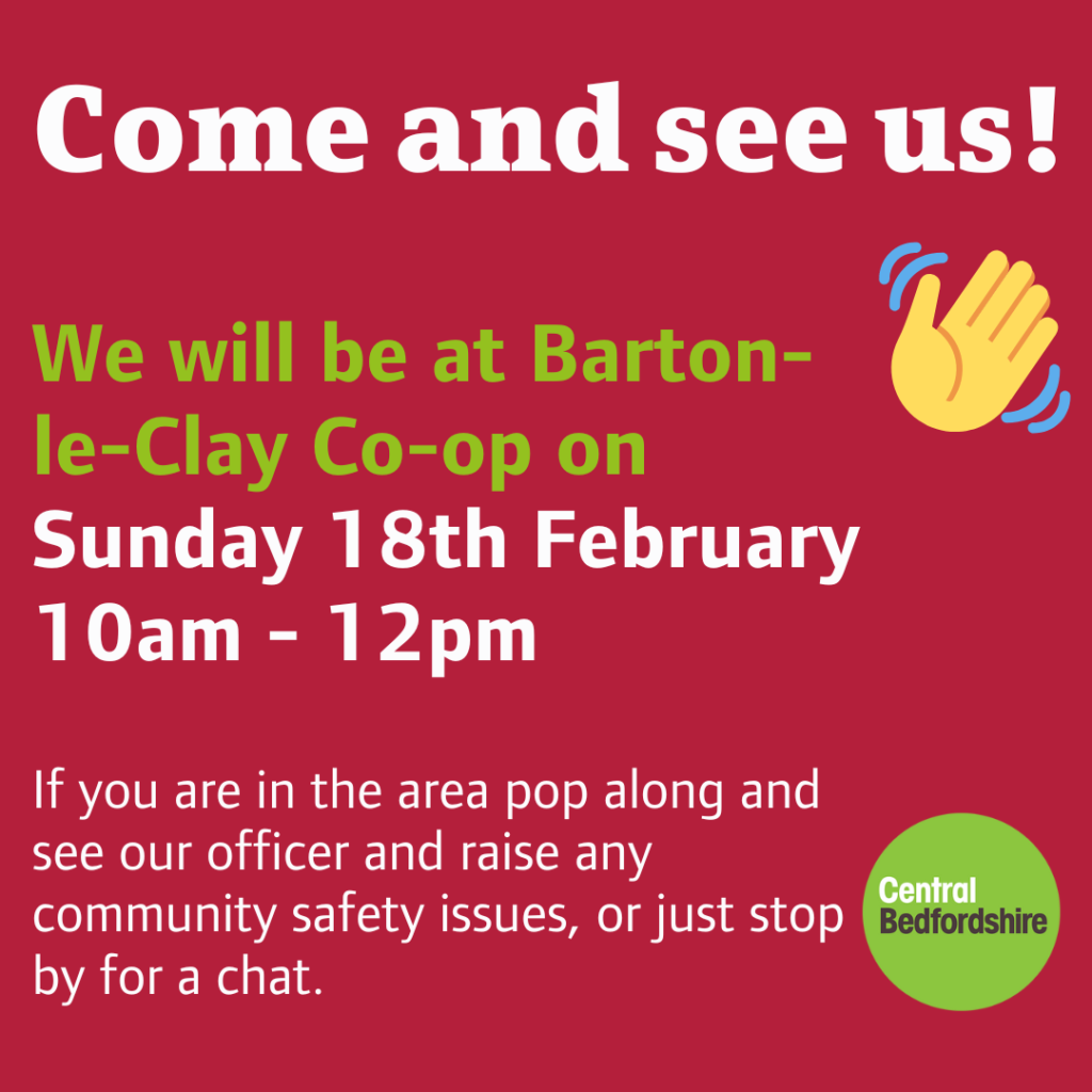 Bedfordshire Police & CBC Community Safety Team Popup Event, 18th